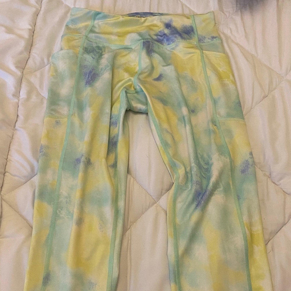 Multi colored yoga/ workout pants, size S